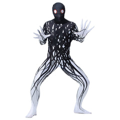 Halloween Adult Men Full Body Lycra Spandex Black Horror Ghost Zentai Suit Cosplay Costumes - INSWEAR