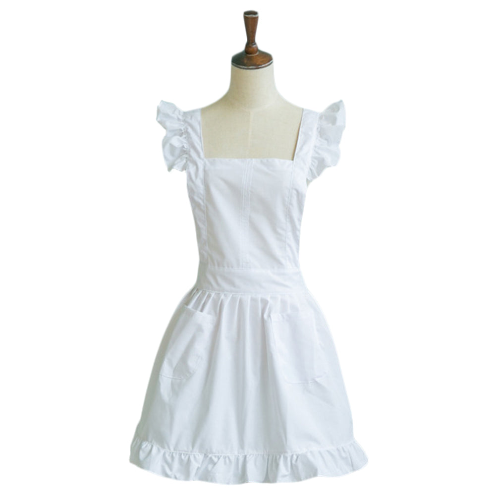 Petite Maid Ruffle Retro Apron Kitchen Cooking Cleaning Fancy Dress Cosplay Costume - INSWEAR