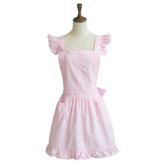 Petite Maid Ruffle Retro Apron Kitchen Cooking Cleaning Fancy Dress Cosplay Costume - INSWEAR