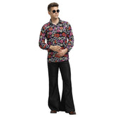 Men's Retro 1970's Hippie Dippie Costumes Adults 70s Flower Power Hippy Suits - INSWEAR