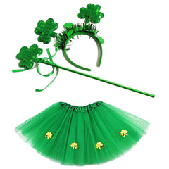 Kids Girls St. Patrick's Day Tutu Dress Halloween Carnival Dress Costumes Toddler Outfits with Accessories - INSWEAR