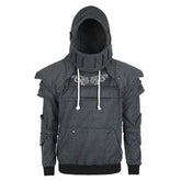 Men Medieval Hooded Sweatshirts Warrior Soldier Knight Mask Armor Knee Hoodies Long Sleeve Tracksuits - INSWEAR