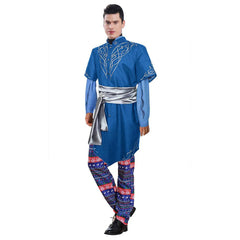 Halloween Men Shirt Medieval Vikings Pirate Cosplay Costume Long Sleeve Loose Robe Tunic Warrior Knight Costume - INSWEAR