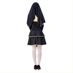 Women Halloween Costumes Virgin Mary Nun Missionary Costume Purim Sister Nun Masquerade Party Dress Set - INSWEAR