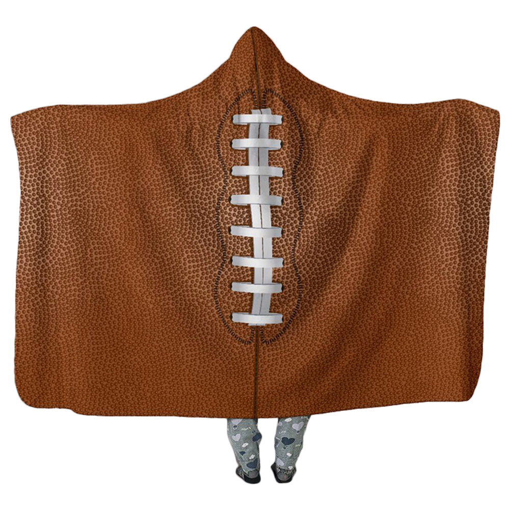 Kid Halloween Soccer Football Baseball Pattern Plush Thick Blanket Cloak Cape - INSWEAR