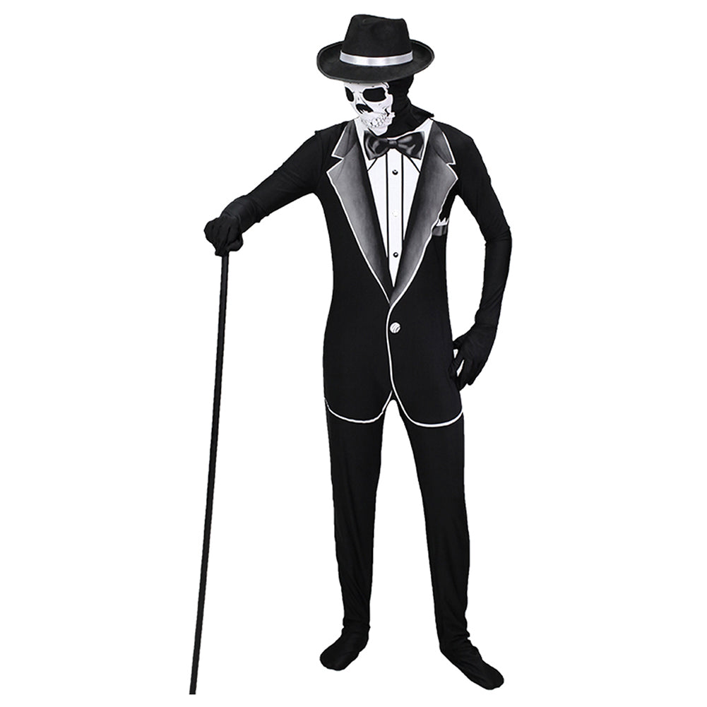 Halloween Cosplay Skeleton Men Suit Masquerade Carnival Skulls Gentleman Businessman Role Playing Costume - INSWEAR