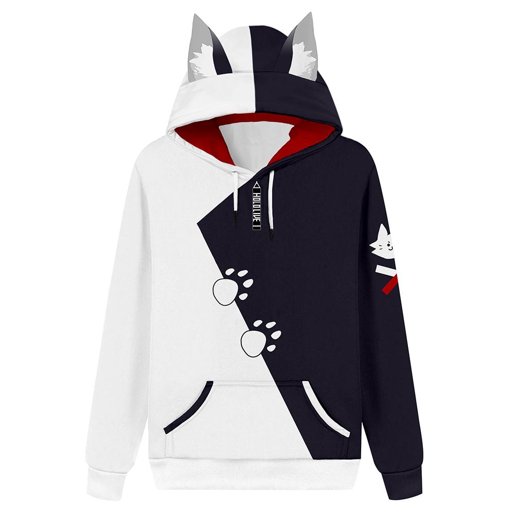 Unisex Hololive Vtuber Ookami Mio Hoodies Cosplay Hooded Sweatshirt Casual Streetwear Pullover Hoodie - INSWEAR