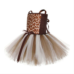 Girl's Animal Giraffe Set Tutu Fancy Dress Halloween Cartoon Costume (with headband and tail) - INSWEAR