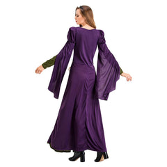 Women Medieval Renaissance Velvet Long Dress Celtic Queen Gown Party Cosplay Costume - INSWEAR