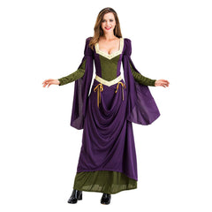 Women Medieval Renaissance Velvet Long Dress Celtic Queen Gown Party Cosplay Costume - INSWEAR