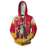 Unisex ONE PIECE FILM RED Hoodies Monkey D. Luffy Printed Cosplay Hooded Sweatshirt Casual Streetwear Zip Up Hoodie - INSWEAR