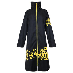 One Piece Death Surgeon Trafalgar Law Heart Pirates Long Cloak Cosplay Costume Zipper Outfit - INSWEAR