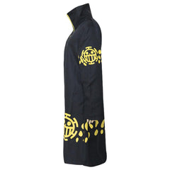 One Piece Death Surgeon Trafalgar Law Heart Pirates Long Cloak Cosplay Costume Zipper Outfit - INSWEAR