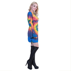 Womens Shimmy Hippie Costume 60s 70s Flower Power Halloween Dress Up Outfit - INSWEAR