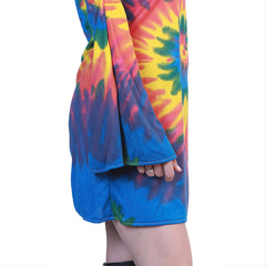Womens Shimmy Hippie Costume 60s 70s Flower Power Halloween Dress Up Outfit - INSWEAR