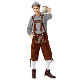 Men’s German Bavarian Oktoberfest Costume Set for Halloween Dress Up Party and Beer Festival Brown - INSWEAR