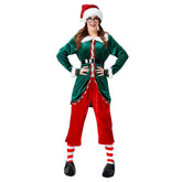 Deluxe Women Green Christmas Elf Costume Cosplay Halloween Costume For Adult Carnival Party Suit - INSWEAR