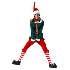 Deluxe Women Green Christmas Elf Costume Cosplay Halloween Costume For Adult Carnival Party Suit - INSWEAR