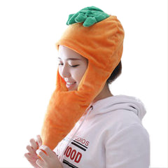 Funny Plush Carrot Hat Cap Party Gift Halloween Christmas Novelty Party Dress up Cosplay - INSWEAR