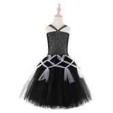 Girls Tutu Dress Black Tulle Evening Wedding Birthday Party Dresses for Kids Ball Gown - INSWEAR