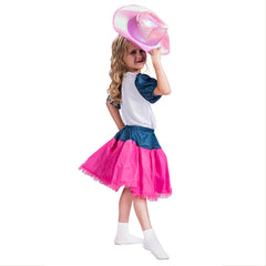 Halloween Girls Wild West Party Pink and Blue Cowgirl Costume Deluxe Costume Outfit - INSWEAR