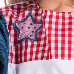 Halloween Girls Wild West Party Pink and Blue Cowgirl Costume Deluxe Costume Outfit - INSWEAR