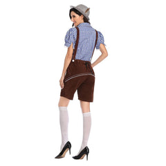 Women Oktoberfest Costume German Beer Girl Halloween Costume Traditional Bavarian Dirndl Shirt - INSWEAR