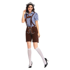 Women Oktoberfest Costume German Beer Girl Halloween Costume Traditional Bavarian Dirndl Shirt - INSWEAR