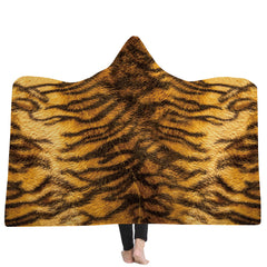 Hooded Throw Wrap Ultra Soft Coral Plush Animal Prints Leisure Wearable Warm Cozy Blanket - INSWEAR