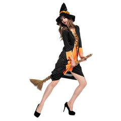 Adult Deluxe Glamorous Women's Gothic Cauldron Witch Halloween Fancy Dress Costume - INSWEAR