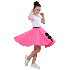 Kids Girls Poodle Dress with Musical Note Printed - INSWEAR