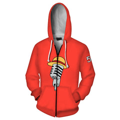 Unisex Anime ONE PIECE FILM RED Hoodies Monkey D. Luffy Cosplay Hooded Sweatshirt Casual Streetwear Hoodie - INSWEAR