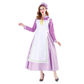 Women Halloween Victorian Long Apron Maid Costumes Dress - INSWEAR