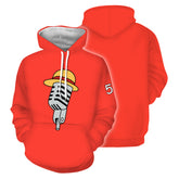 Unisex Anime ONE PIECE FILM RED Hoodies Monkey D. Luffy Cosplay Hooded Sweatshirt Casual Streetwear Hoodie - INSWEAR
