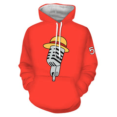 Unisex Anime ONE PIECE FILM RED Hoodies Monkey D. Luffy Cosplay Hooded Sweatshirt Casual Streetwear Hoodie - INSWEAR