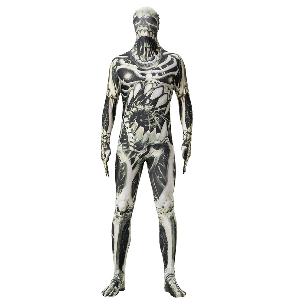 Halloween Adult Men Full Body Lycra Spandex Horror Skull Zentai Suit Cosplay Costumes - INSWEAR