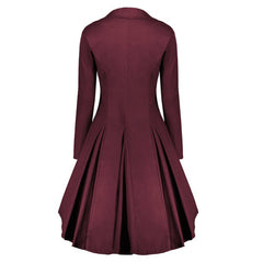 Women's Retro Irregular Vintage Hem Coat Button Zipper Jacket Tunic Casual Layered Coat - INSWEAR