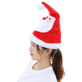 Xmas Santa Hat Electric Christmas Hat with Light Sing Illuminated Swing Dancin Festive & Party Supplies Gifts - INSWEAR
