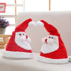 Xmas Santa Hat Electric Christmas Hat with Light Sing Illuminated Swing Dancin Festive & Party Supplies Gifts - INSWEAR