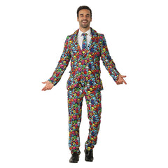 Men Halloween Costume Colorful Skull Suits Comes with Jacket Pants and Tie - INSWEAR
