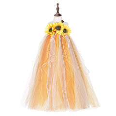 Girl's Sunflower Pumpkin Dress Halloween Fancy dress up Tutu Dress Cosplay Costume - INSWEAR