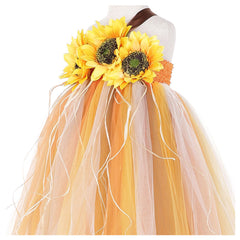 Girl's Sunflower Pumpkin Dress Halloween Fancy dress up Tutu Dress Cosplay Costume - INSWEAR