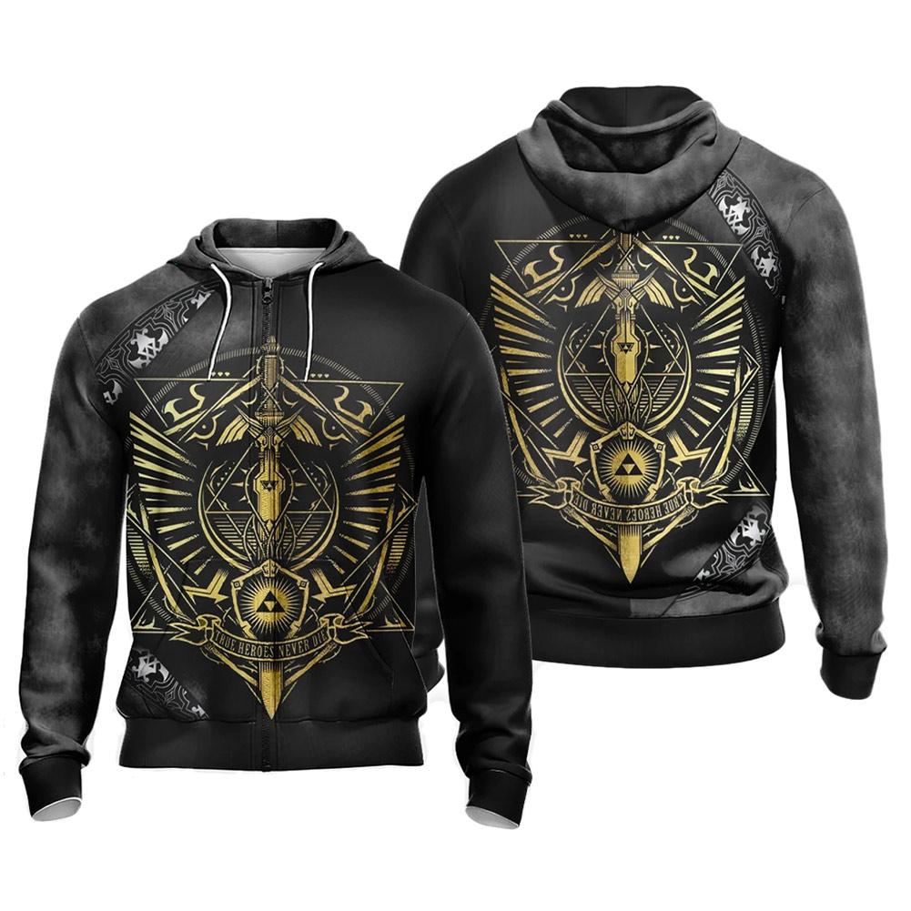 Unisex The Legend of Zelda Zip Up Hoodies Sweatshirt Cosplay Casual Coat Streetwear - INSWEAR