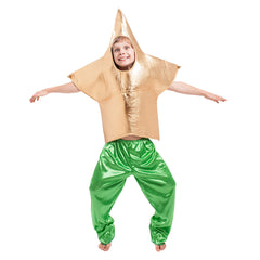 Kids Halloween Shiny Gold Star Cosplay Dance Costume Children's Star Show Stage Costume - INSWEAR