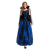 Women Halloween Blue Enchantress Palace Dress New Queen Earl Dress Vampire Party Costume Dress - INSWEAR