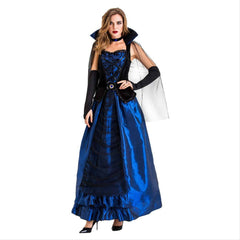 Women Halloween Blue Enchantress Palace Dress New Queen Earl Dress Vampire Party Costume Dress - INSWEAR