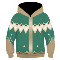 Kids Genshin Impact Hoodies Venti Cosplay Hooded Sweatshirt Casual Streetwear Pullover Hoodie - INSWEAR