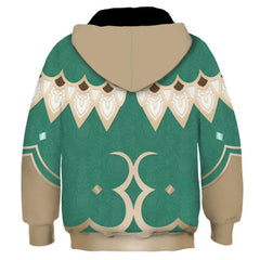 Kids Genshin Impact Hoodies Venti Cosplay Hooded Sweatshirt Casual Streetwear Pullover Hoodie - INSWEAR