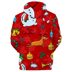 Unisex Christmas Hoodies Sweatshirt Autumn Winter 3D Printed Hoodie Xmas Casual Santa Claus Sweatshirts - INSWEAR