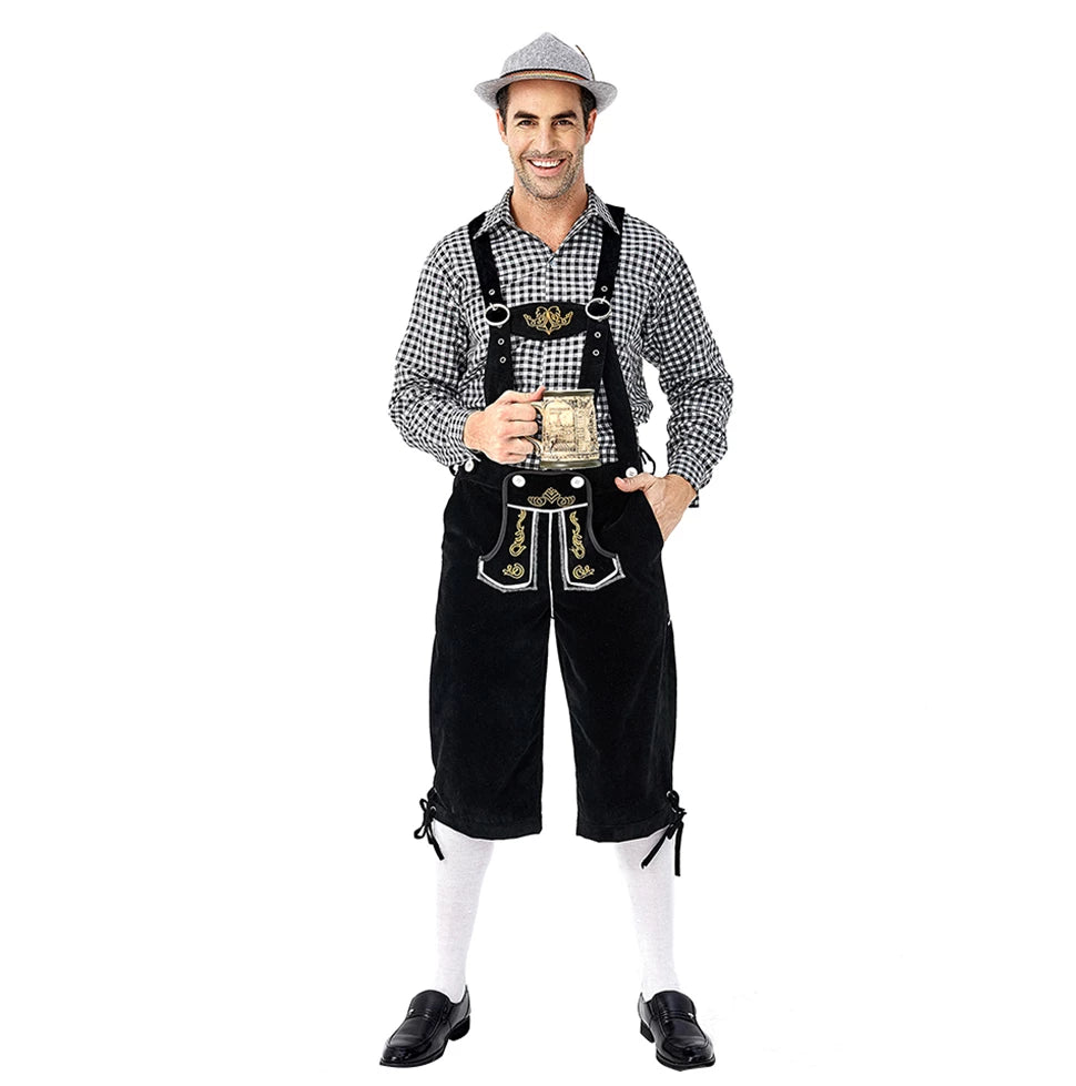 Men’s German Bavarian Oktoberfest Costume Set for Halloween Dress Up Party and Beer Festival - INSWEAR